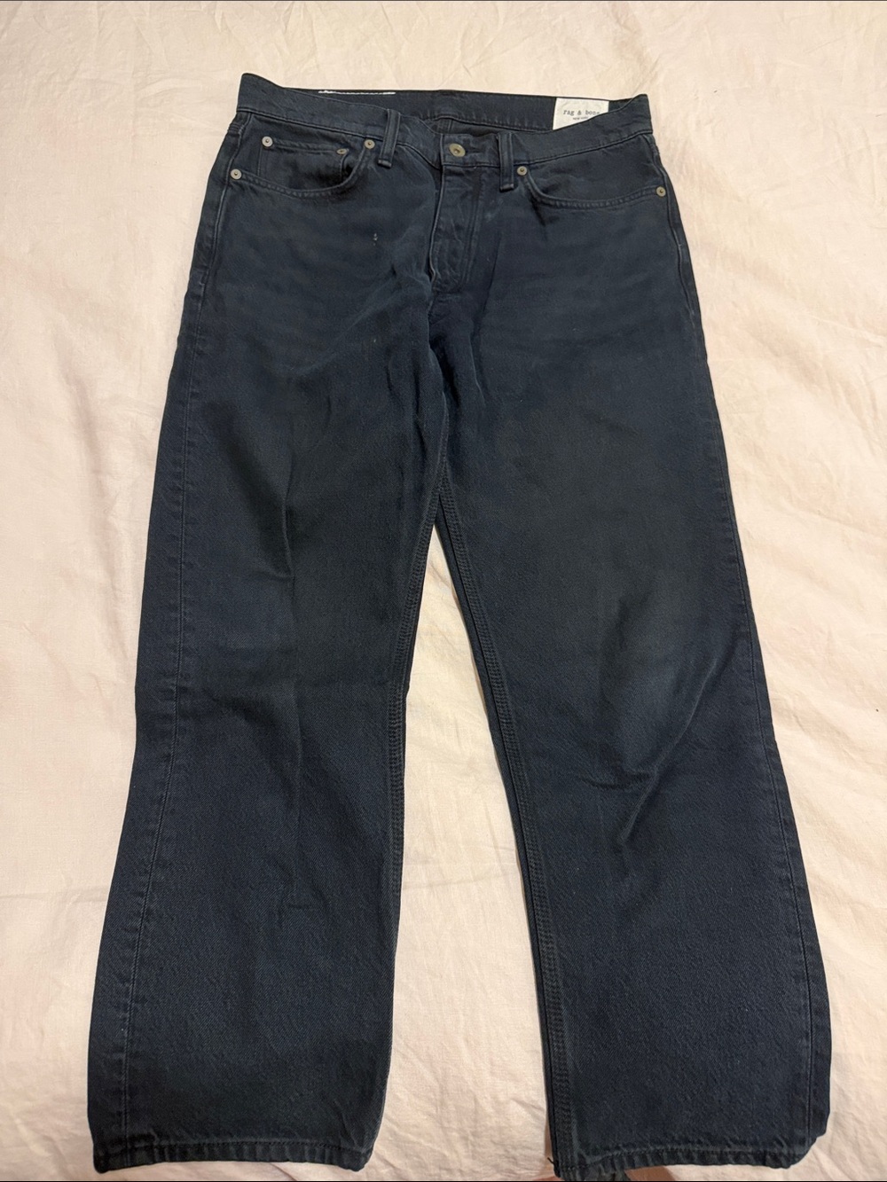 rag & bone indigo high-rise wide leg jeans